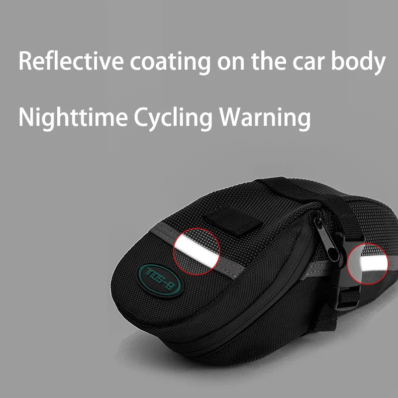 Bicycle Saddle Bag Rainproof Reflective Safety Shockproof Bike Seatpost Rear Tail Bag with Tire Lever Storage outdoor Bike MTB Zpaxo