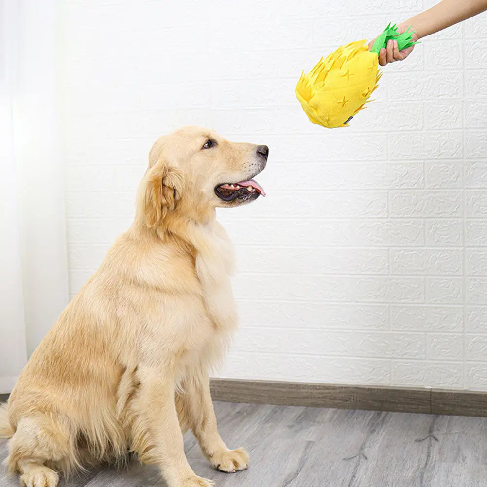 Pineapple Dog Interactive Slow Feeder Puzzle Training Chew Sniffing