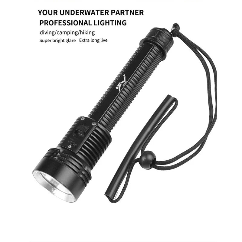 POCKETMAN IPX8 Diving Flashlight – 2000LM Underwater LED Torch