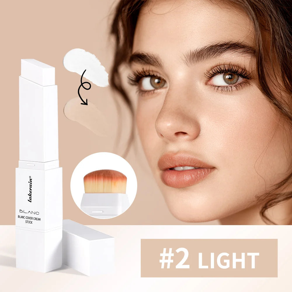 Blanc Cover Cream Stick Color Changing Foundation with Detachable Brush Coverage Changing Foundation Stick Base Makeup Zpaxo