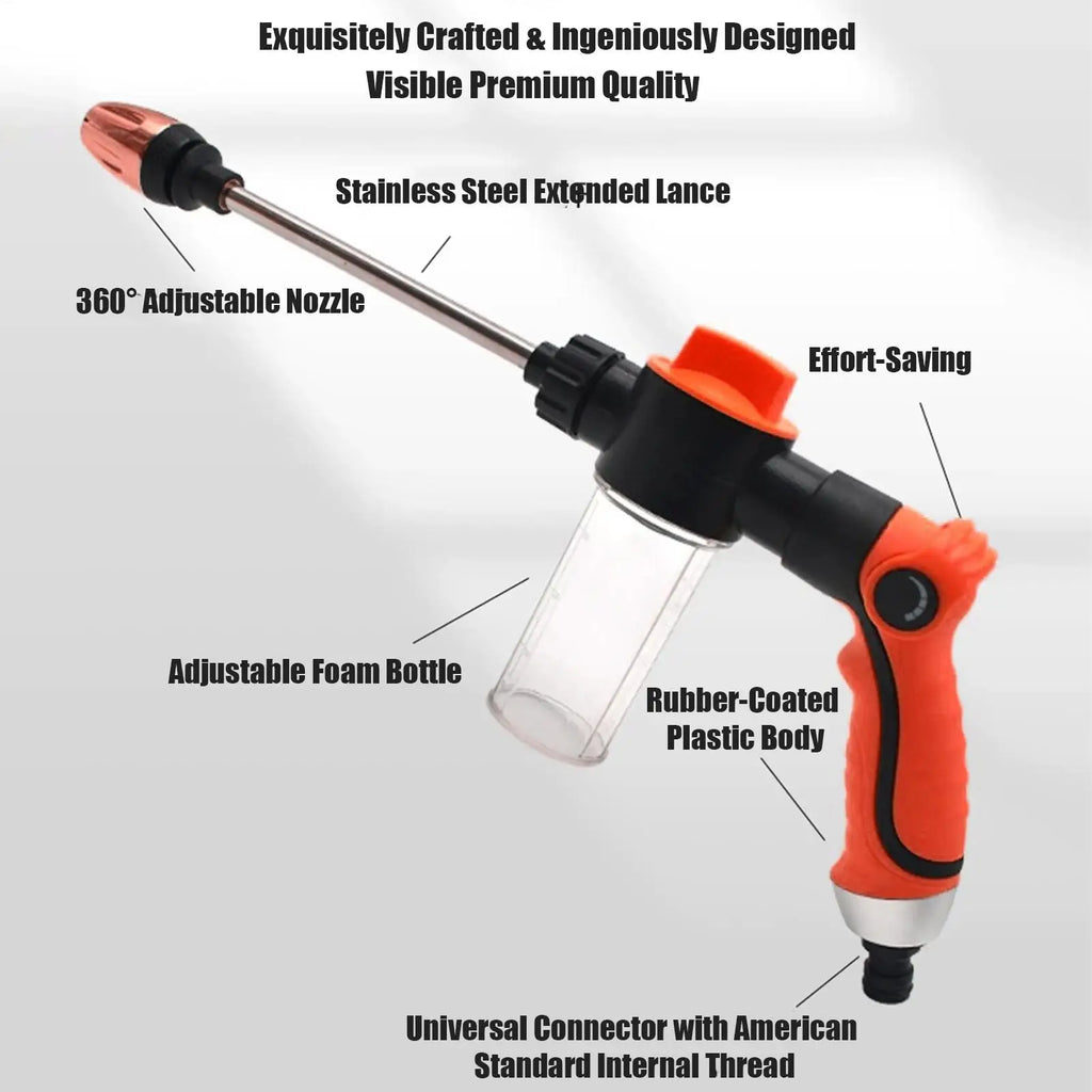 Garden Hose Nozzle Heavy Duty Adjustable Spray Gun Aluminum Alloy
