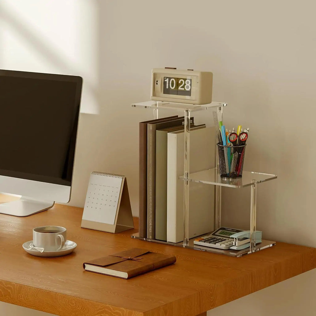 Acrylic End Table 3 Tier Clear Side Nightstand Transparent Furniture