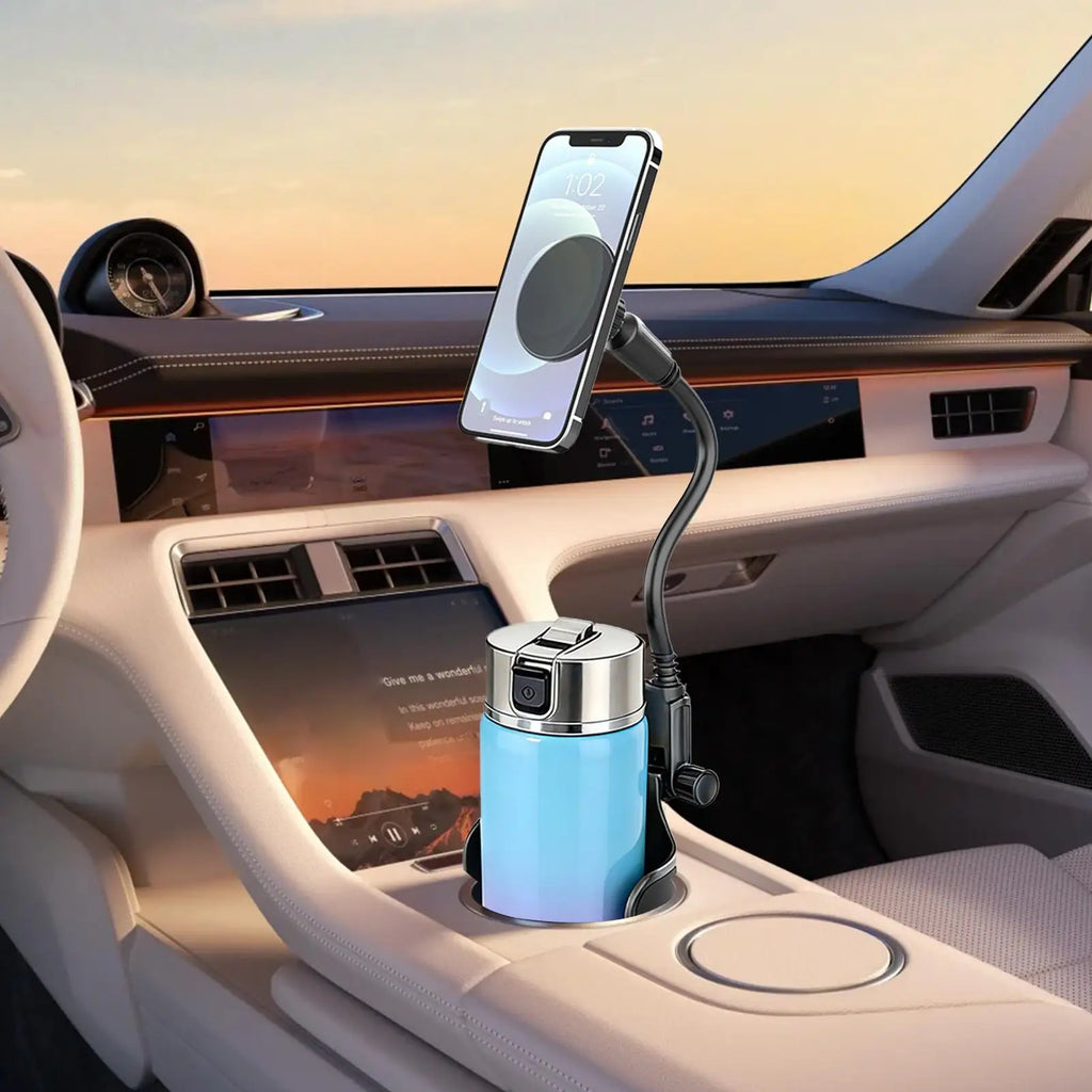 Car Telephone Stand 360 Rotating Magnetic Cup Holder Drink Bottle Support Mount Phone Rack For Automotive Truck SUV RV Vehicle Zpaxo