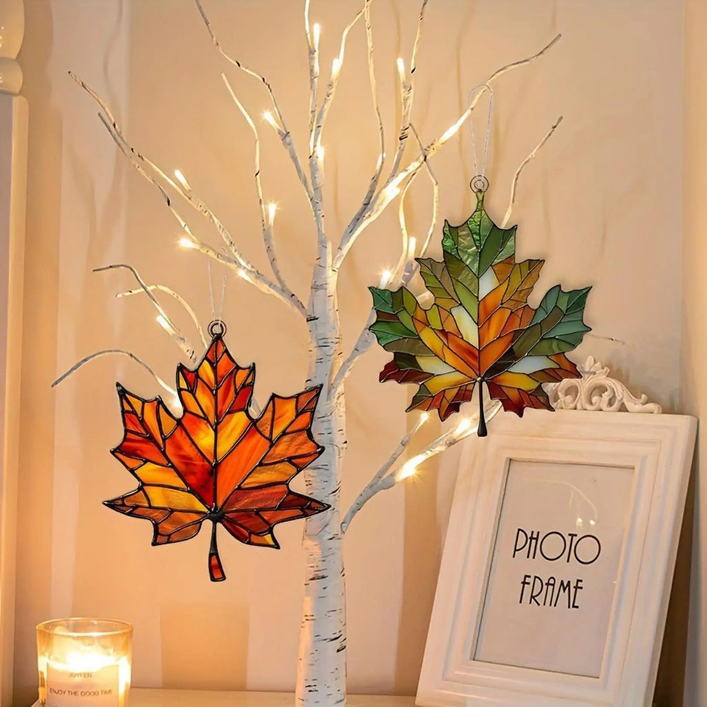 Fall Leaves Thanksgiving Decor Autumn Decor Wall Decor Fall Leaves Maple Leaves Stained Fall Decorations Acrylic Wall Art Zpaxo
