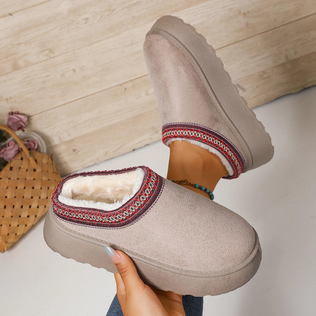 Women Snow Boots 2026 New Fluffy Platform Shoes for Women Winter Plush Warm Cotton Shoes Woman Comfort Non Slip Unisex Slippers Zpaxo