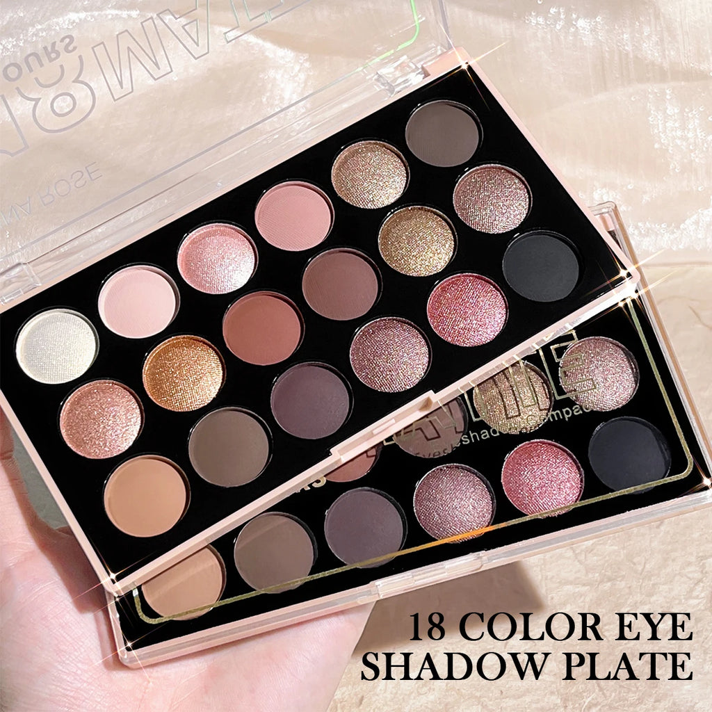 18-color Eyeshadow Palette Earth Tone European American Matte Shimmer Zpaxo