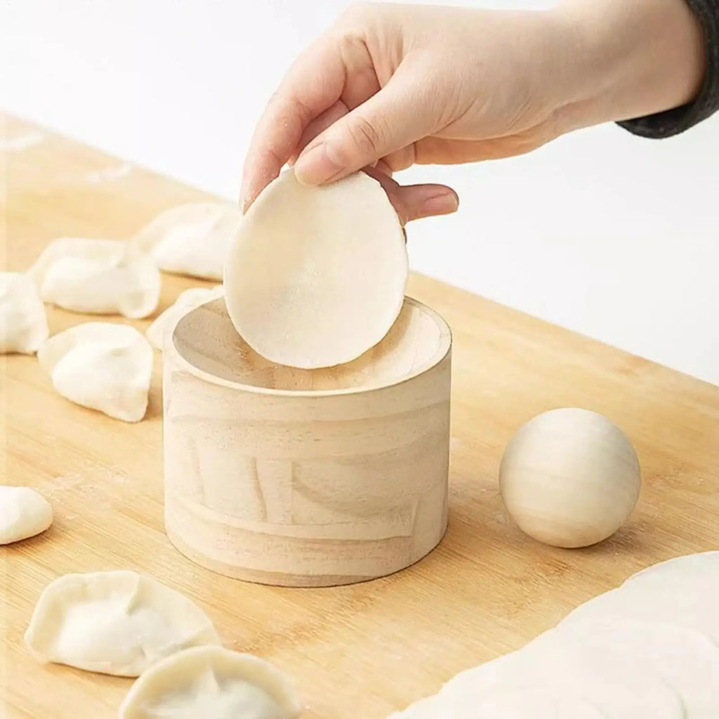Dumpling Maker Non-Stick Wooden Manual Kitchen Gadgets Dumpling Mold Skin Maker Press for Home Kitchen Apartment Restaurant Zpaxo