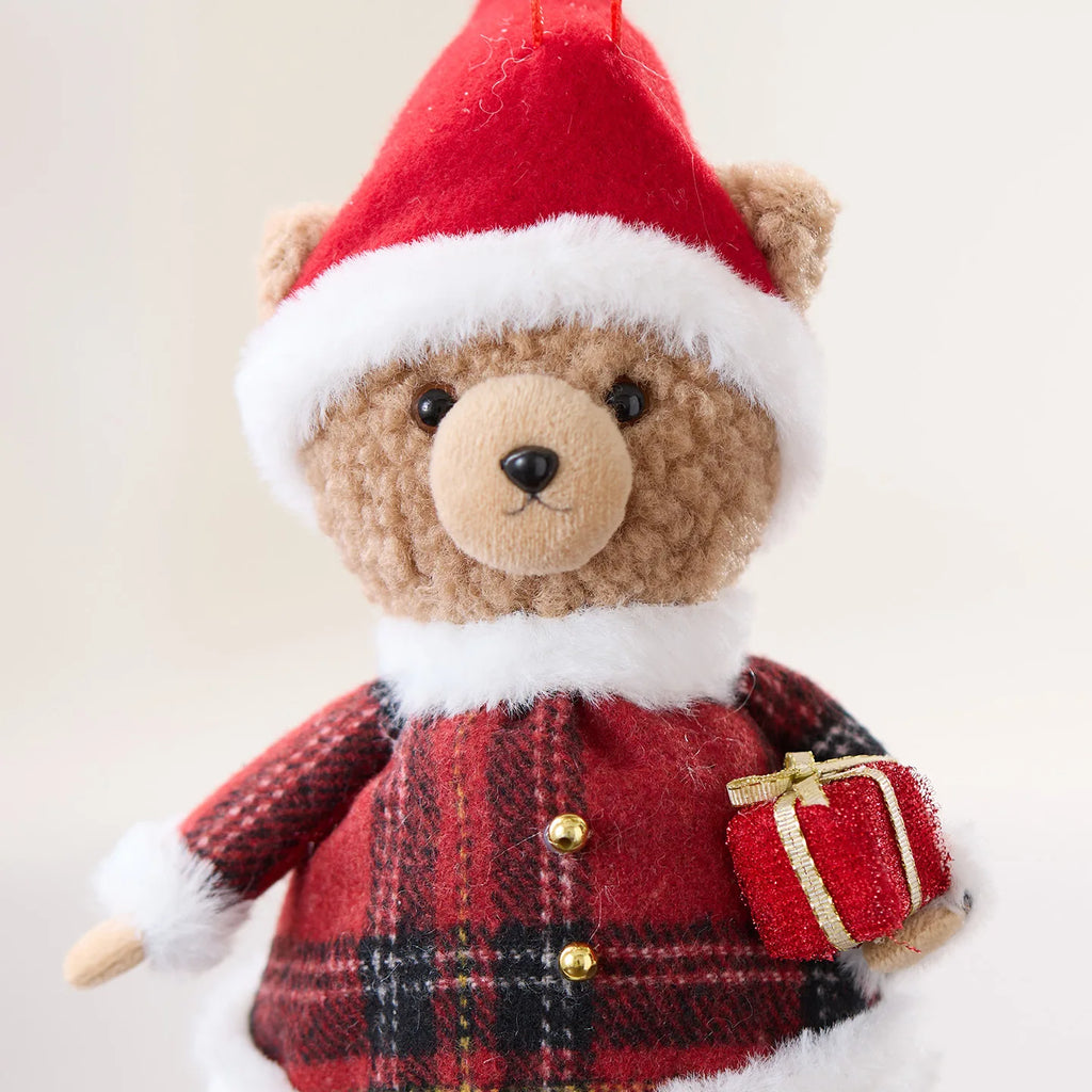 Plush Christmas Bear Ornament – Hanging Tree Pendant Decor