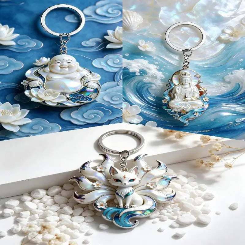 1 Nine-tailed Fox Enamel Pendant Necklace Phone Bag Charm Women Zpaxo 3pcs A9