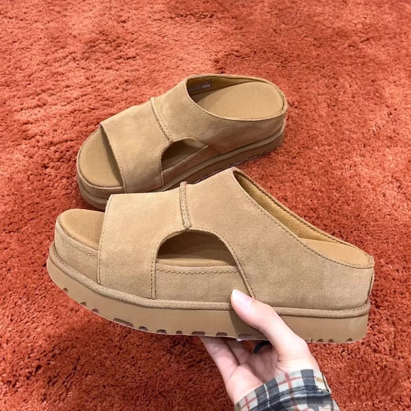 Retro Thick Soled Roman Sandals Summer Women's New Height Increasing Beach Slippers Sponge Cake Versatile Slippers Zpaxo