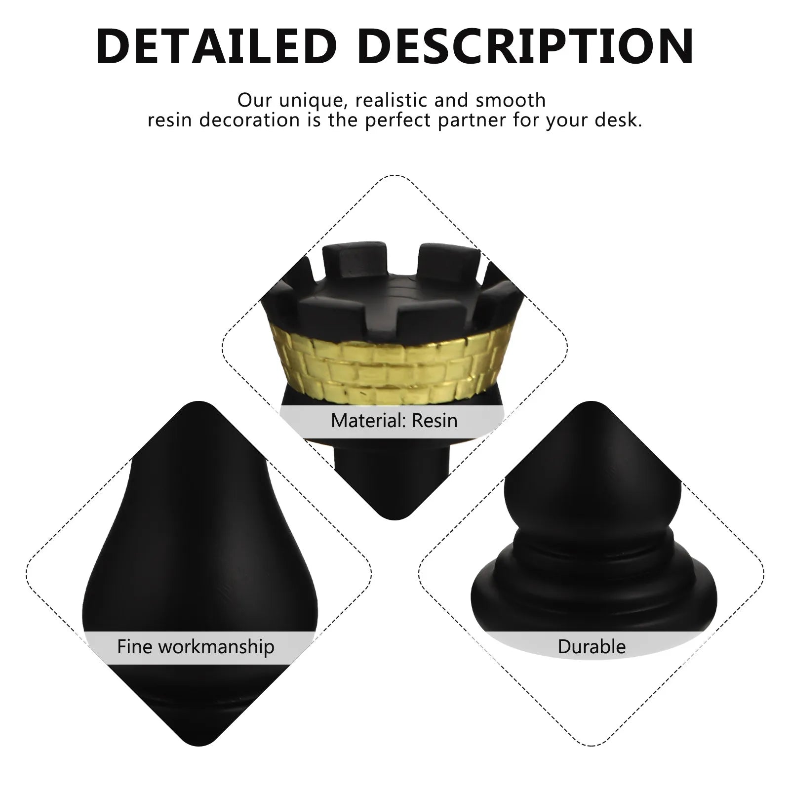 Lifelike Resin International Chess Decor Premium Desktop Adornment