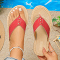 Women Slippers Bohemian Style Hemp Rope Shoes for Women Lightweight Comfortable Sandals Outdoor Beach Flip Flops Slides Women Zpaxo Red 36
