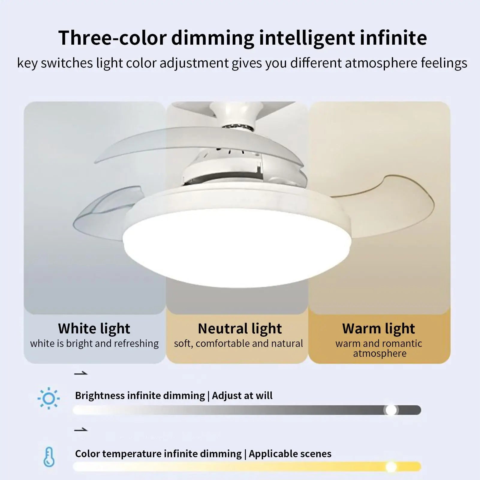 Ceiling Fans Lights Remote Control Retractable Fan Multi-functional