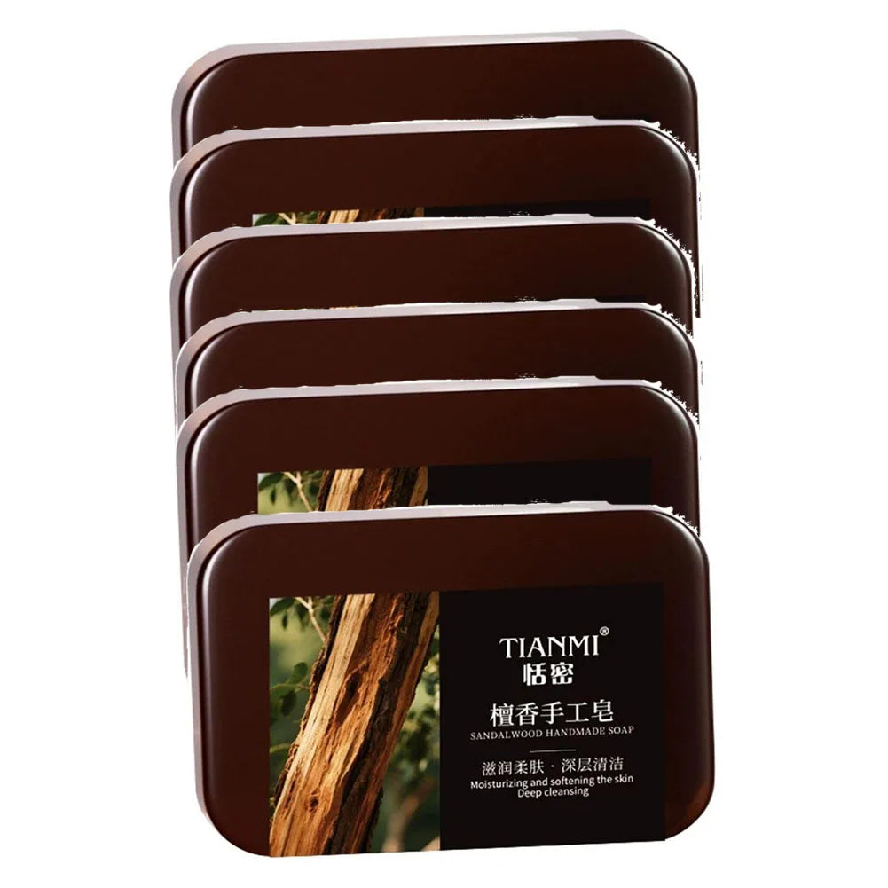 Men's Sandalwood 3-in-1 Handmade Soap – Face, Hair & Body Handmade Soap Bar Zpaxo 6PCS