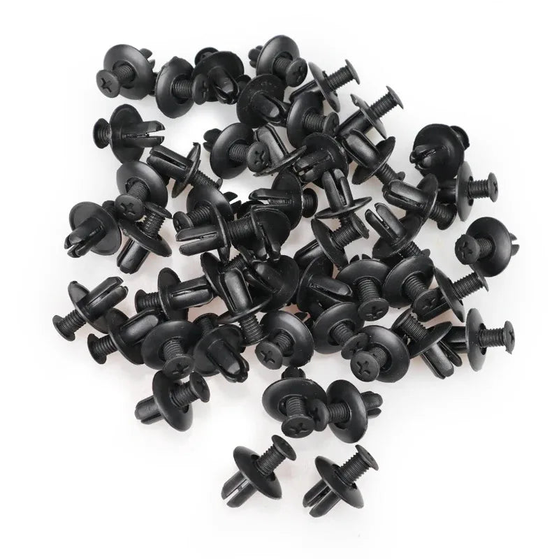 Black Plastic Push Rivet Clips – Auto Bumper & Fender Fasteners