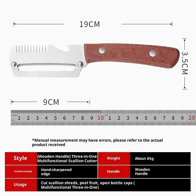 CMMultifunctional Stainless Steel Peeler Wooden Handle 3-in-1 Zpaxo wooden handle