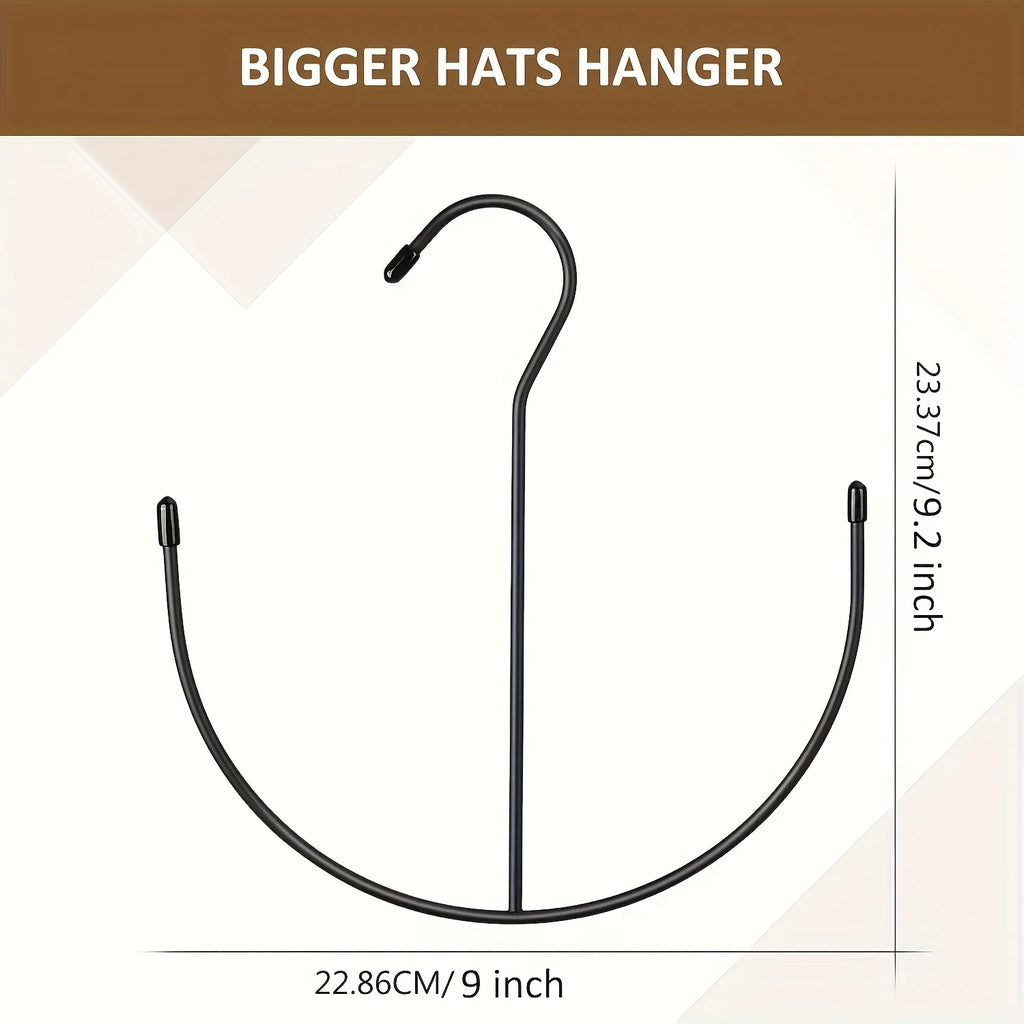1pc Durable Stainless Steel Hat Rack - Holds 20+ Caps, Space-Saving Design, Easy Install for Closet & Door Zpaxo black