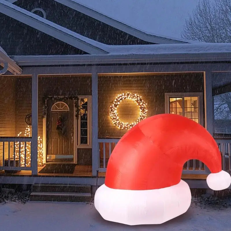 Tall 2 5m Inflatable Christmas Hat Home Store Decorations Secure