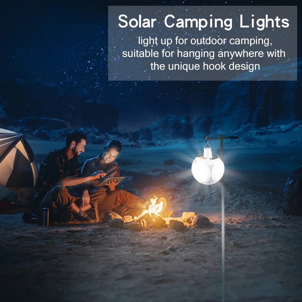 Solar LED Bulb Lamps USB Charging Rechargeable Night Light Outdoor Zpaxo