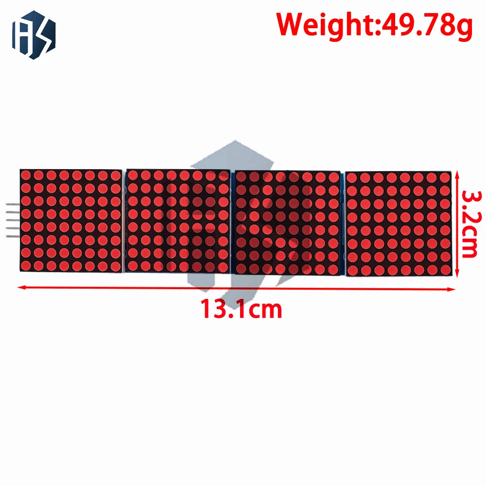 MAX7219 4-in-1 Dot Matrix LED Module 5-Pin Serial Interface Arduino Zpaxo