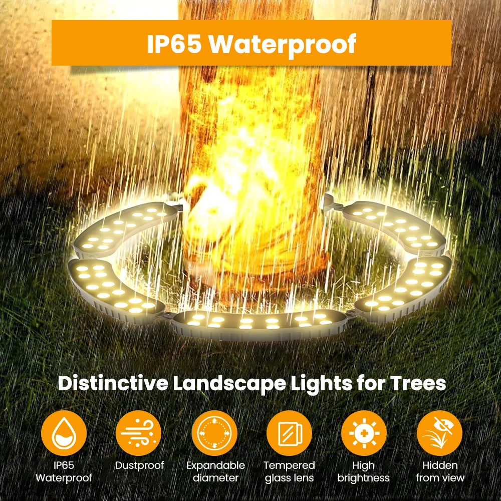 AC220V LED Ring Tree Light Outdoor Waterproof Palm Tree Uplight Adjustable Tree Ring Landscape Lighting For Garden Yard Pathway Zpaxo