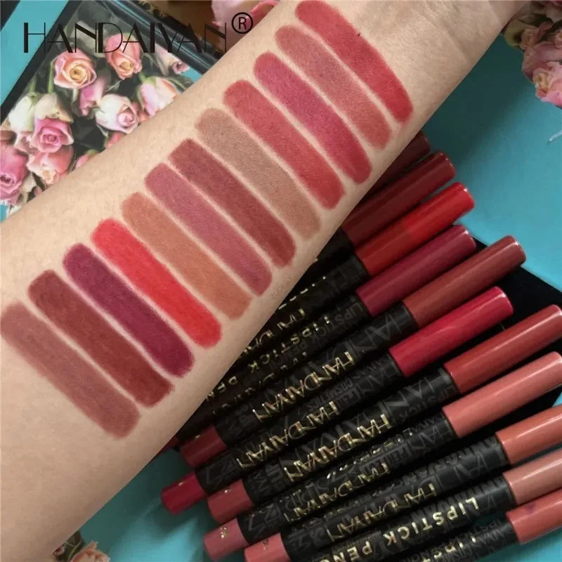 12 Colors Waterproof Lip Liner Nude Matte Brown Lipstick Pencil
