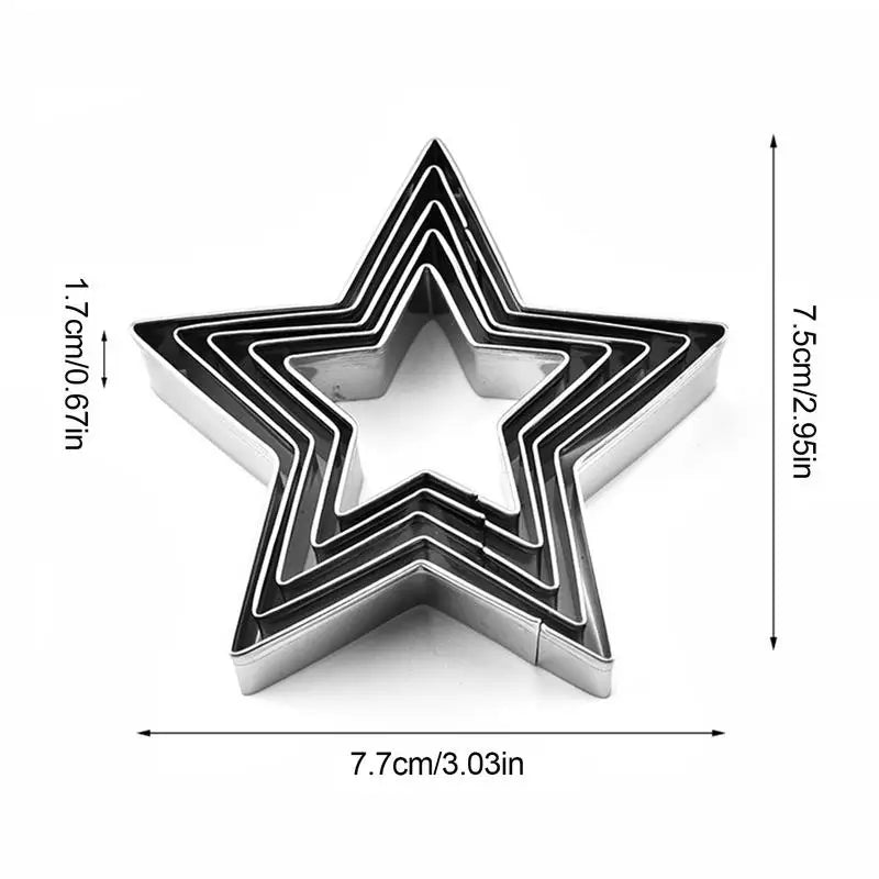 Small Star Cookie Cutter Stainless Steel Pastry Molds Shaped Biscuits