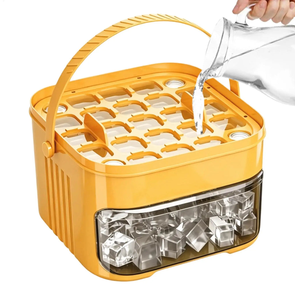 Double Layer Ice Cube Tray with Lid & Bin – 50 Cavity Ice Cube Tray Zpaxo