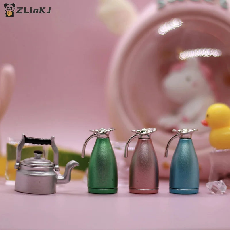 ▶1Pc Miniature Replica Mini Kettle Model Kids Play Toys, Dollhouse Accessories Zpaxo