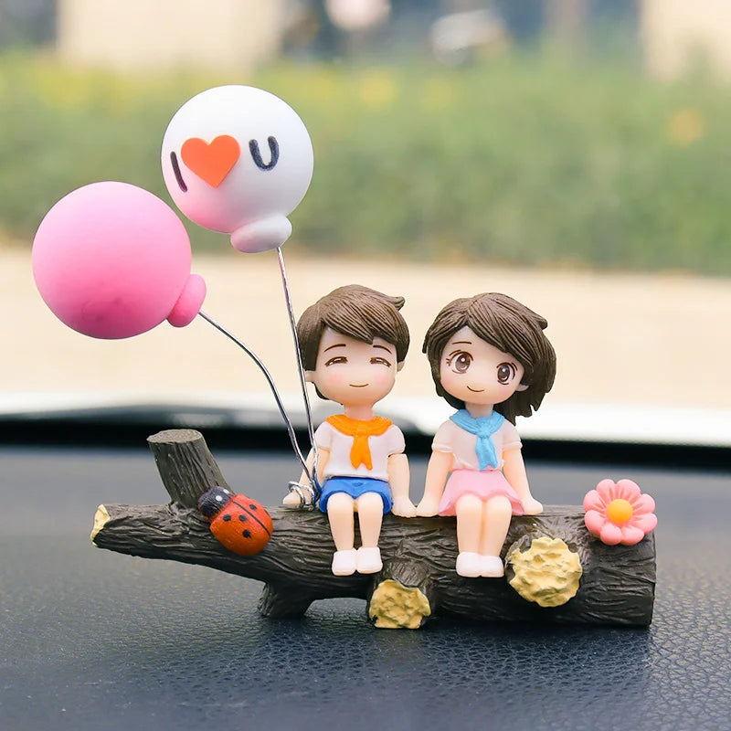 Tree Branch Couple Car Ornament – Resin Dashboard Decor Car Interior Ornament Zpaxo