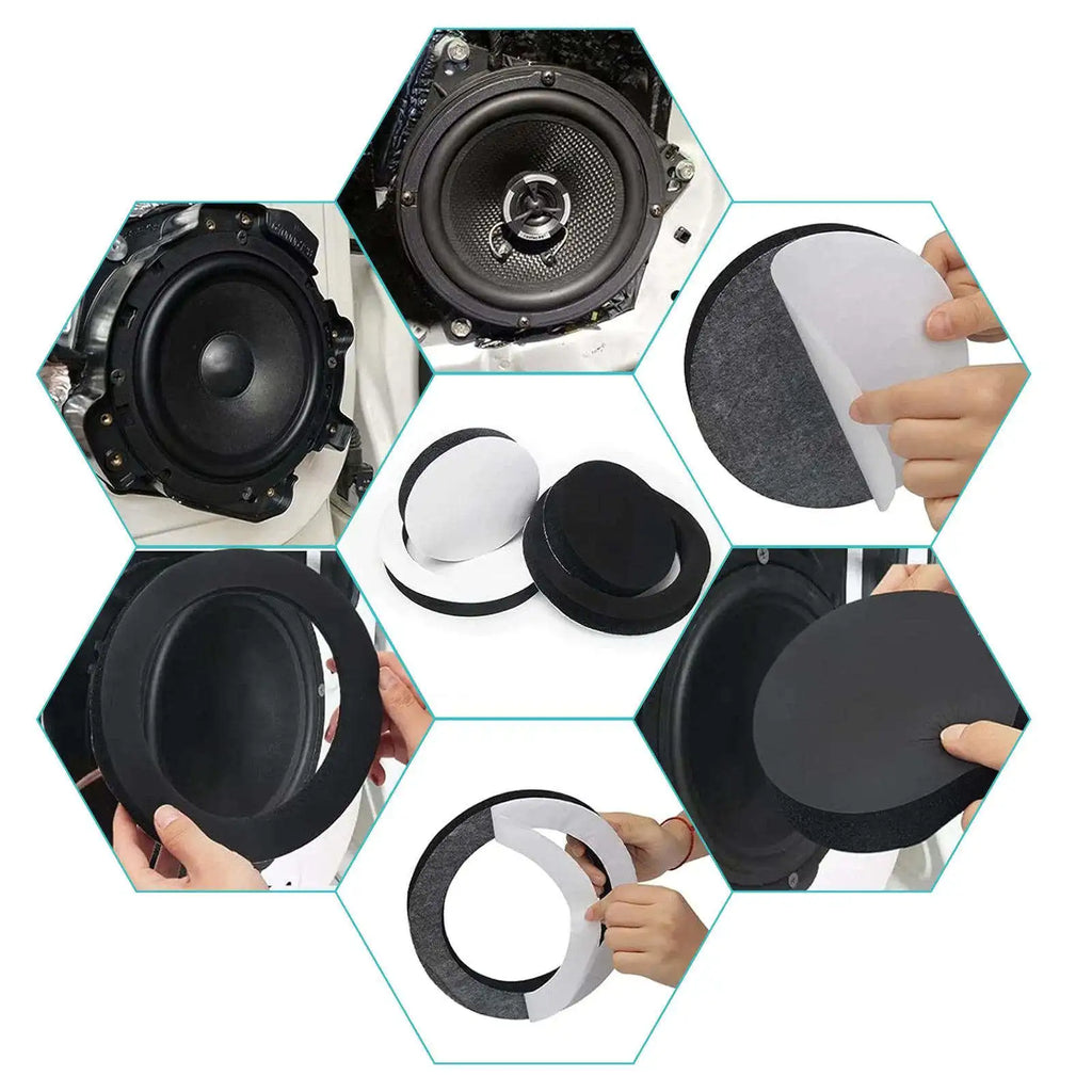 6 5-inch Car Speaker Ring Bass Door Trim Sound Insulation Cotton Self