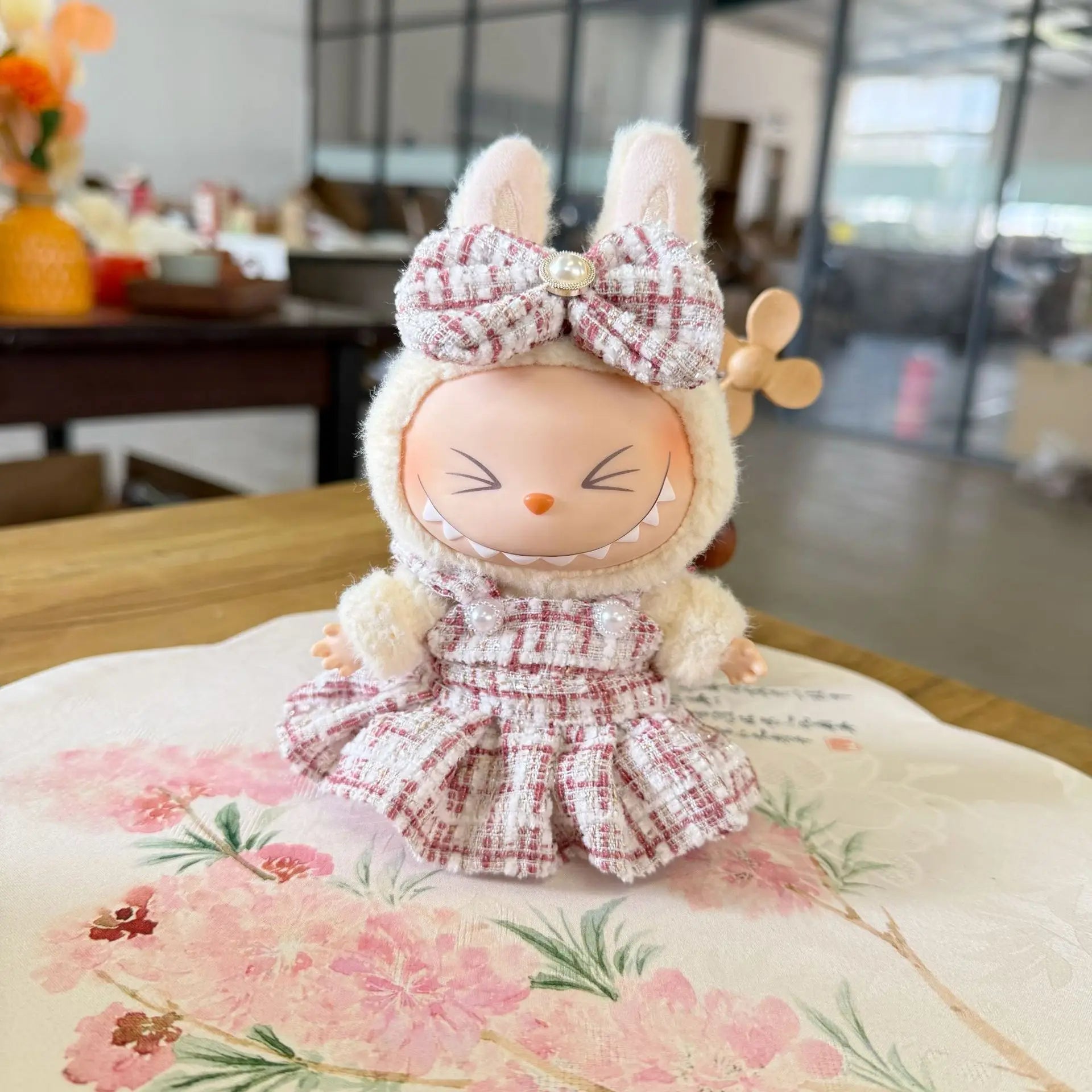 17cm Labubu Doll Clothes Outfit Accessories for Korea Kpop Exo Labubu Idol V1 V2 Skirt Clothing Gift Zpaxo pink set no doll