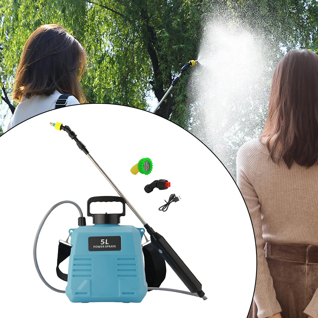 5L-8L Shoulder Electric Sprayer Pot with Telescopic Rod, 3 Nozzle for Garden Lawn Plant Watering Handheld Pesticide Sprayer Zpaxo