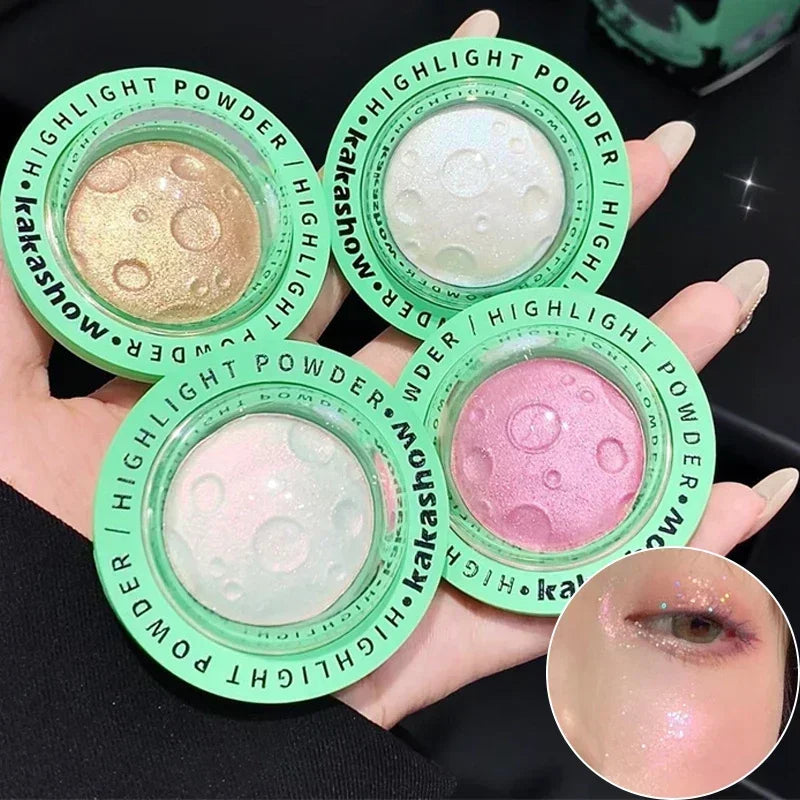 1pcs Planet Highlighter Powder Shiny Gradient High-gloss Powder Face Contour Brightening Long Lasting Highlight Glitter Makeup Zpaxo