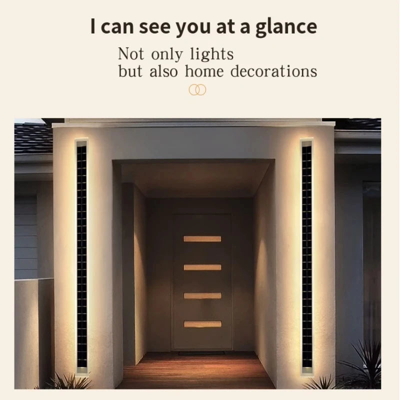 Outdoor Solar Led Wall Lights 20/60/100cm Waterproof IP65 Long Wall Lamp for Garden Porch Light Washing Lamp for Courtyard Zpaxo