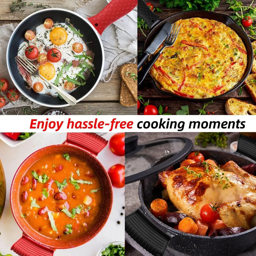 Silicone Heat-resistant Handle Covers Cast Iron Pot Holders Skillet Zpaxo