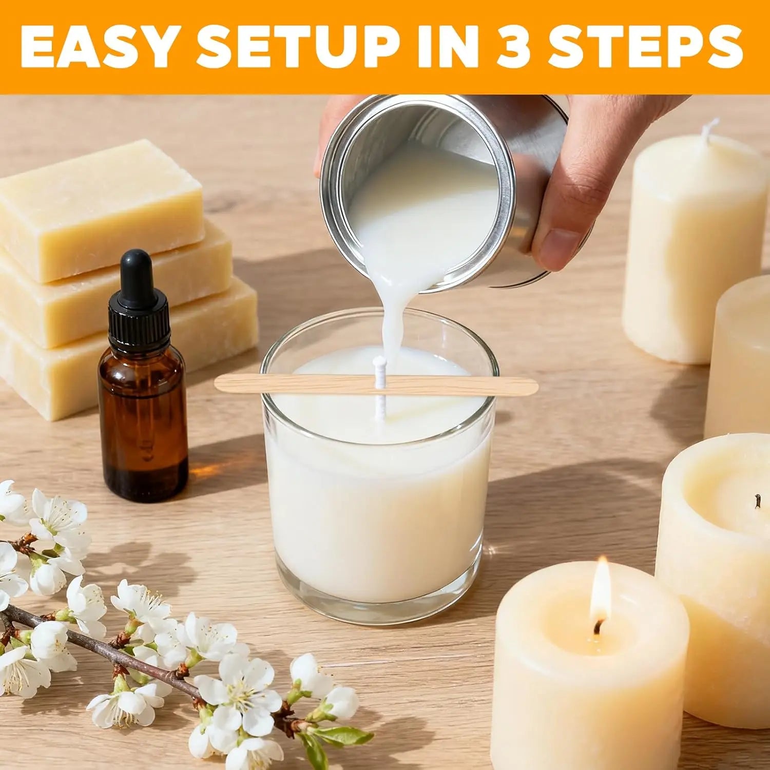 20Pcs Candle Wicks for Making Candles 15cm Metal Tabs Includes 3pcs Wick Holders & 60pcs Glue Dots, for Home DIY Candles Zpaxo