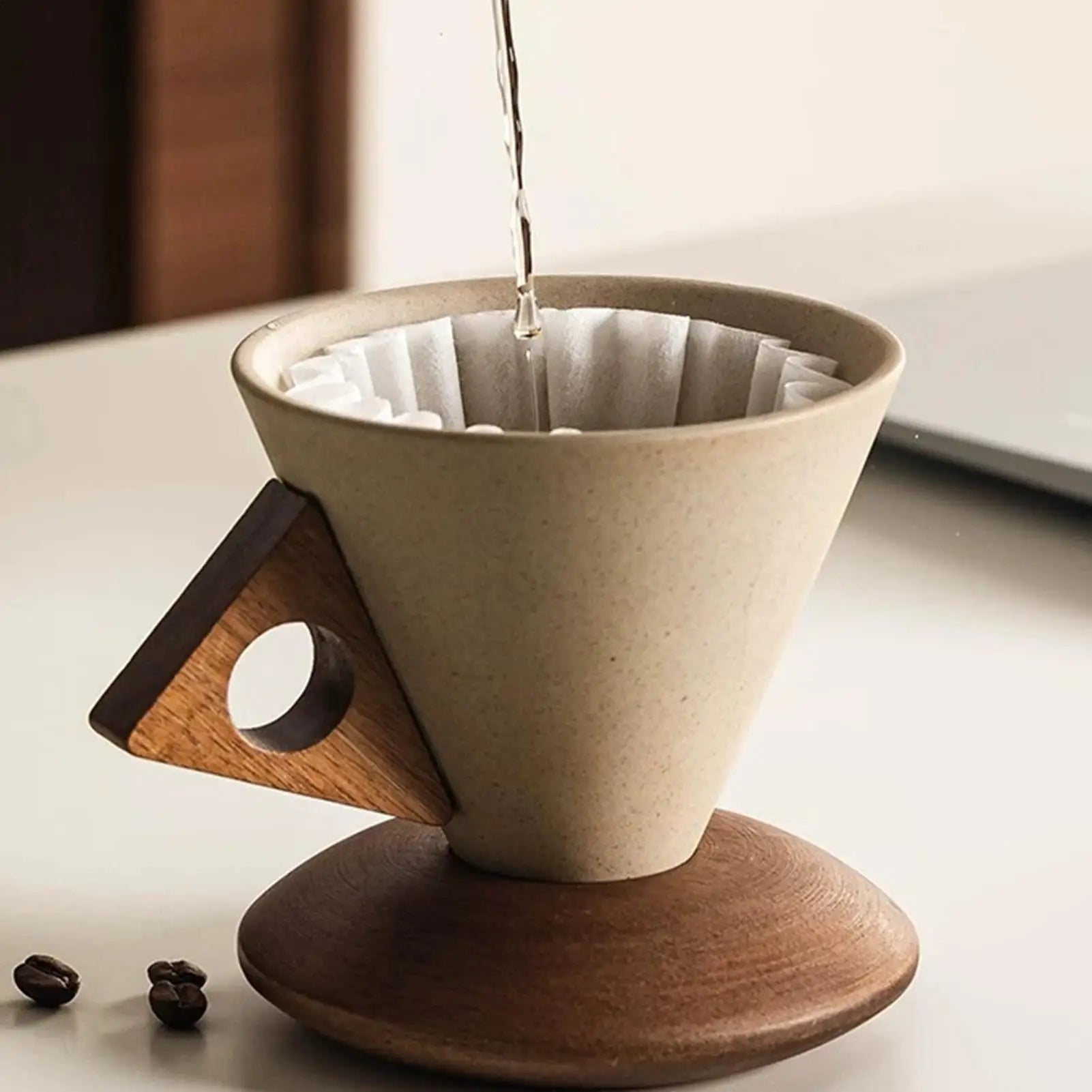 Cup Coffee Ceramic Tapered Ergonomic Drinking Mug Home Family Indoor Zpaxo