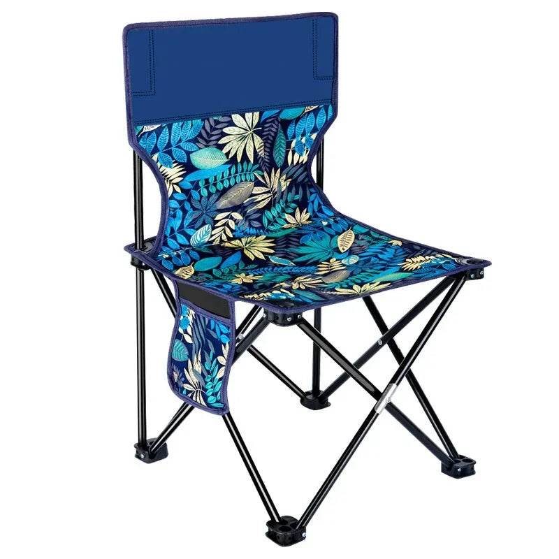 Outdoor Portable Camping Solid Simple Folding Chair Art Sketch Beach