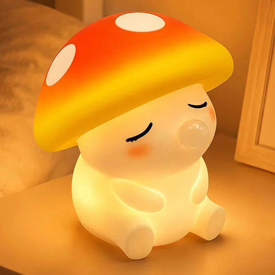 Mushroom Night Light Squishy Silicone Lamp For Kids Tap Control RGB Bedside Nursery Sleeping Nightlight For Room Decor Zpaxo Mushroom Night Light