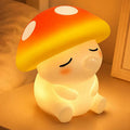 Squishy Mushroom Night Light With RGB Color 2 Brightness Adjustable Nursery Nightlight Rechargeable Silicone Touch Bedside Lamp Zpaxo Mushroom Night Light