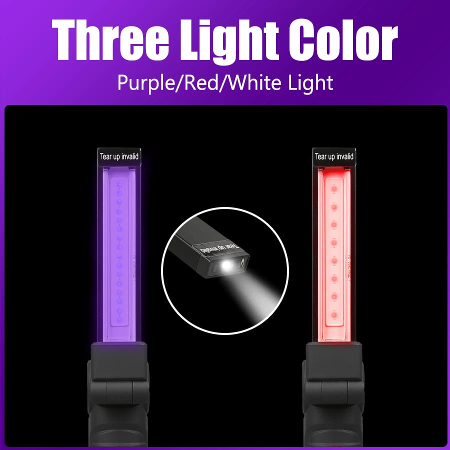 UV Black Light Flashlight USB Rechargeable – 5 Modes, 395nm