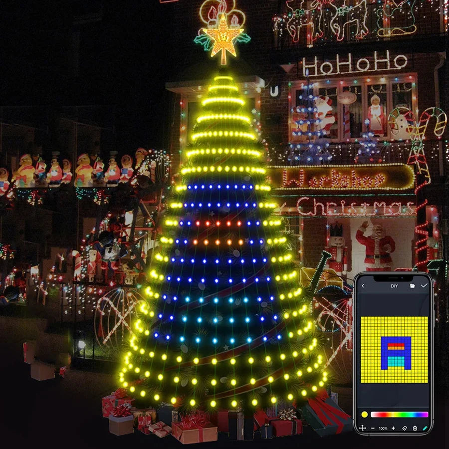 Smart Christmas Tree Ornamental Lights APP Music Sync Waterproof Zpaxo