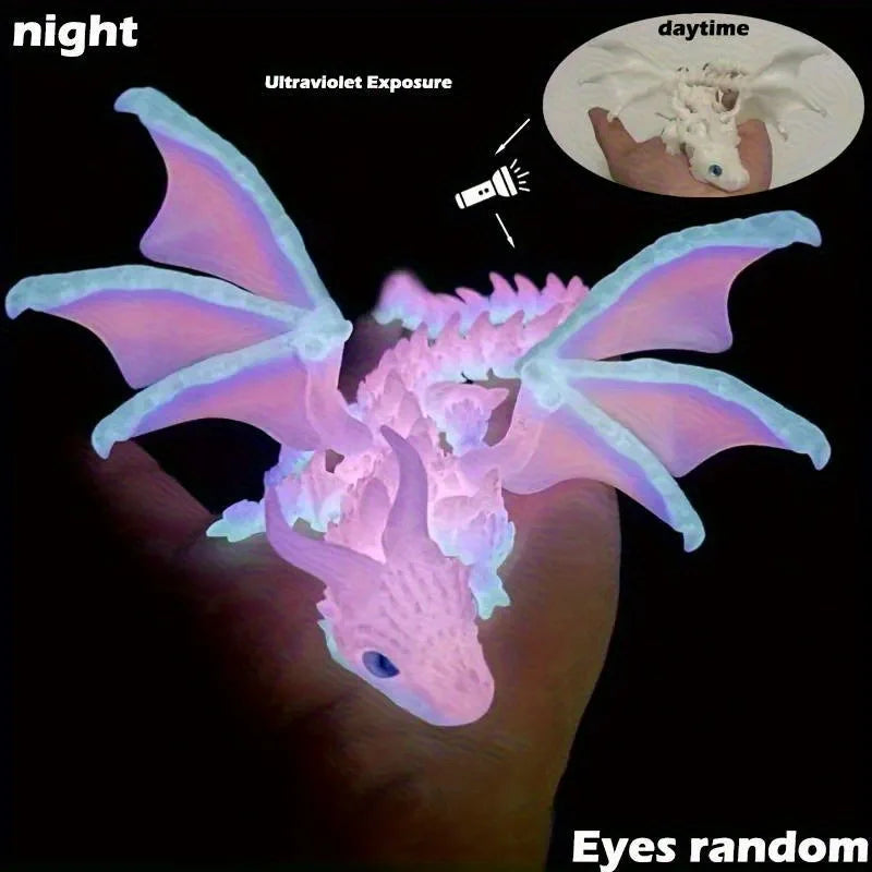 9- 3D Printing Fly Dinosaur Action Figure Mini Toys Home Desktop Zpaxo rainbow 22cm8.6in