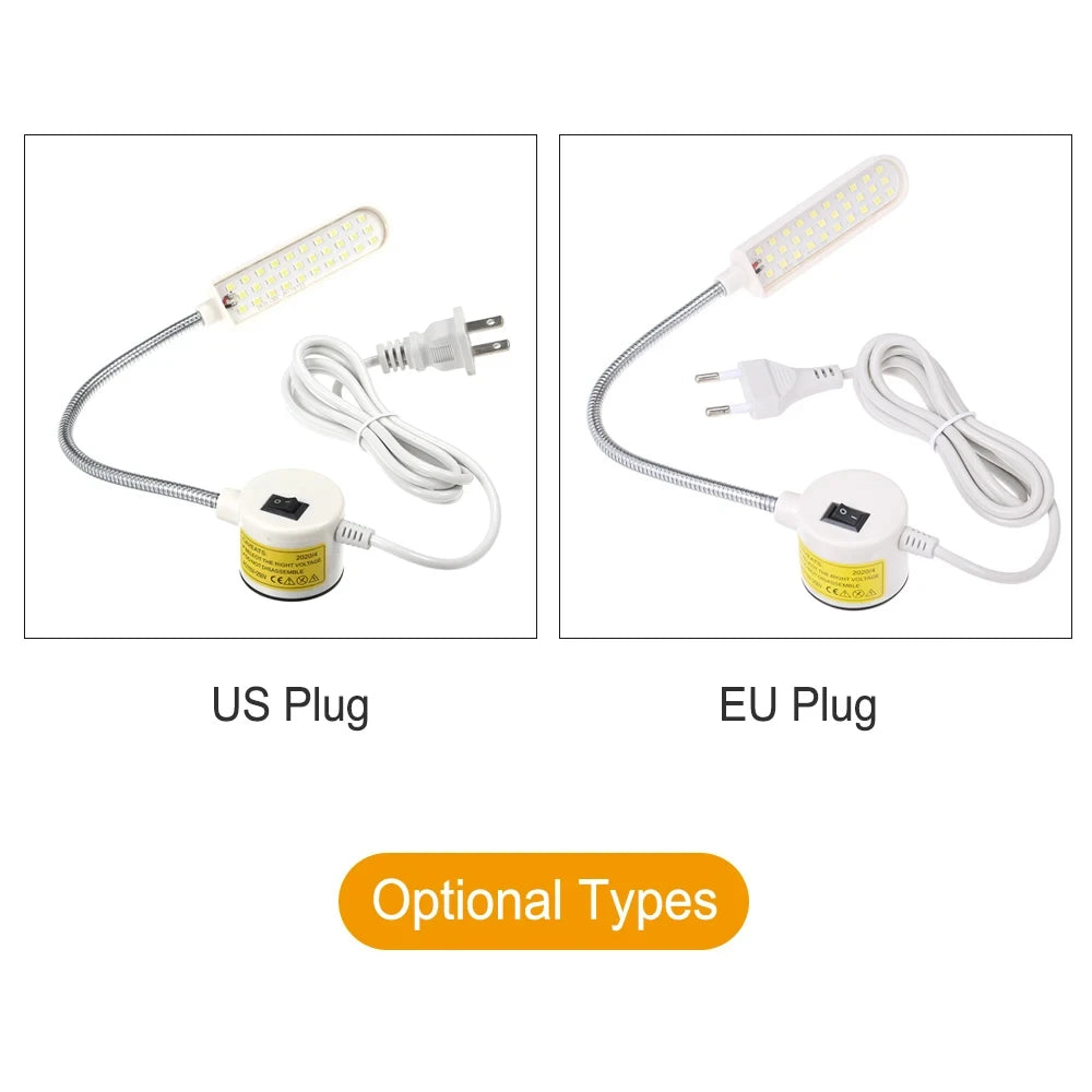 10/30LEDs Sewing Machine Light LED Portable Work Light,Flexible Gooseneck Lampe with Magnetic Base for Workbench Lathe Zpaxo