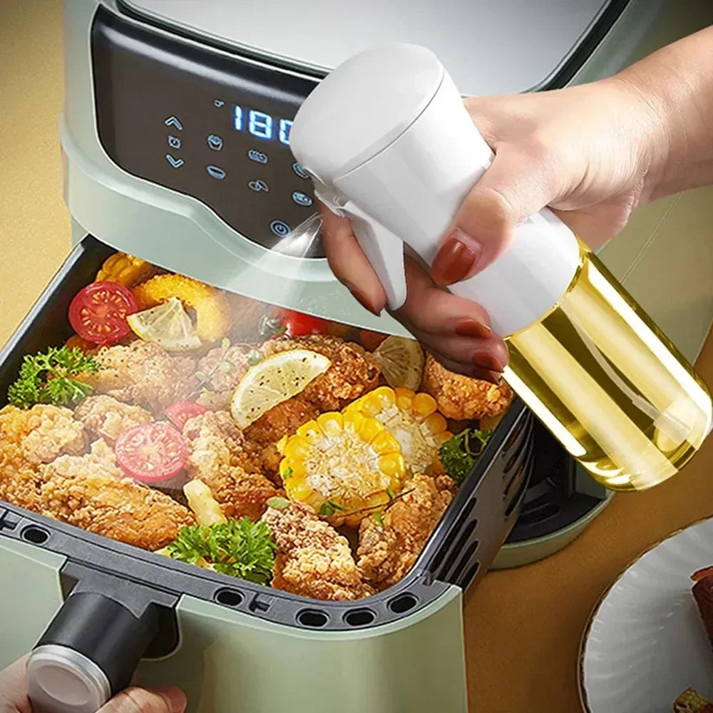 Black Kitchen Oil Bottle Cooking Oil Spray 200ml Pneumatic Spray Plastic Bottle Fitness Barbecue Spray Oil Dispenser Zpaxo