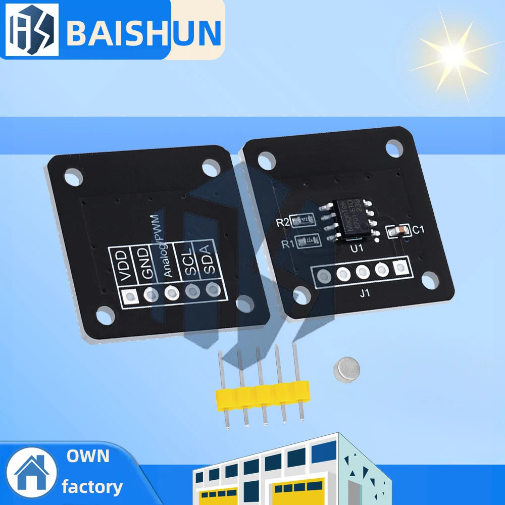 MT6701 magnetic encoder magnetic induction angle measurement sensor module 14bit high precision instead of AS5600 Zpaxo