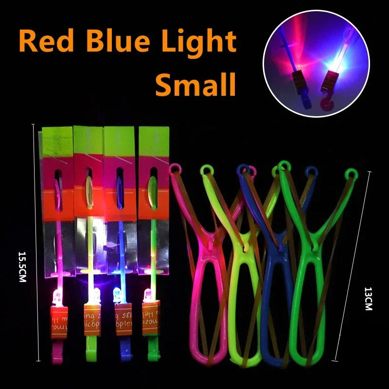 New 50/30/10/5/1Pc Amazing Light Toy Arrow Rocket Helicopter Flying LED Light Toys Party Fun Best Gifts Rubber Band Catapult Zpaxo DGHJ 10PCS
