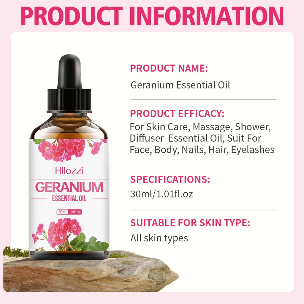 30ml Geranium essential oil hydrating and moisturizing aromatherapy candle car cleaning agent pure essential oil Zpaxo