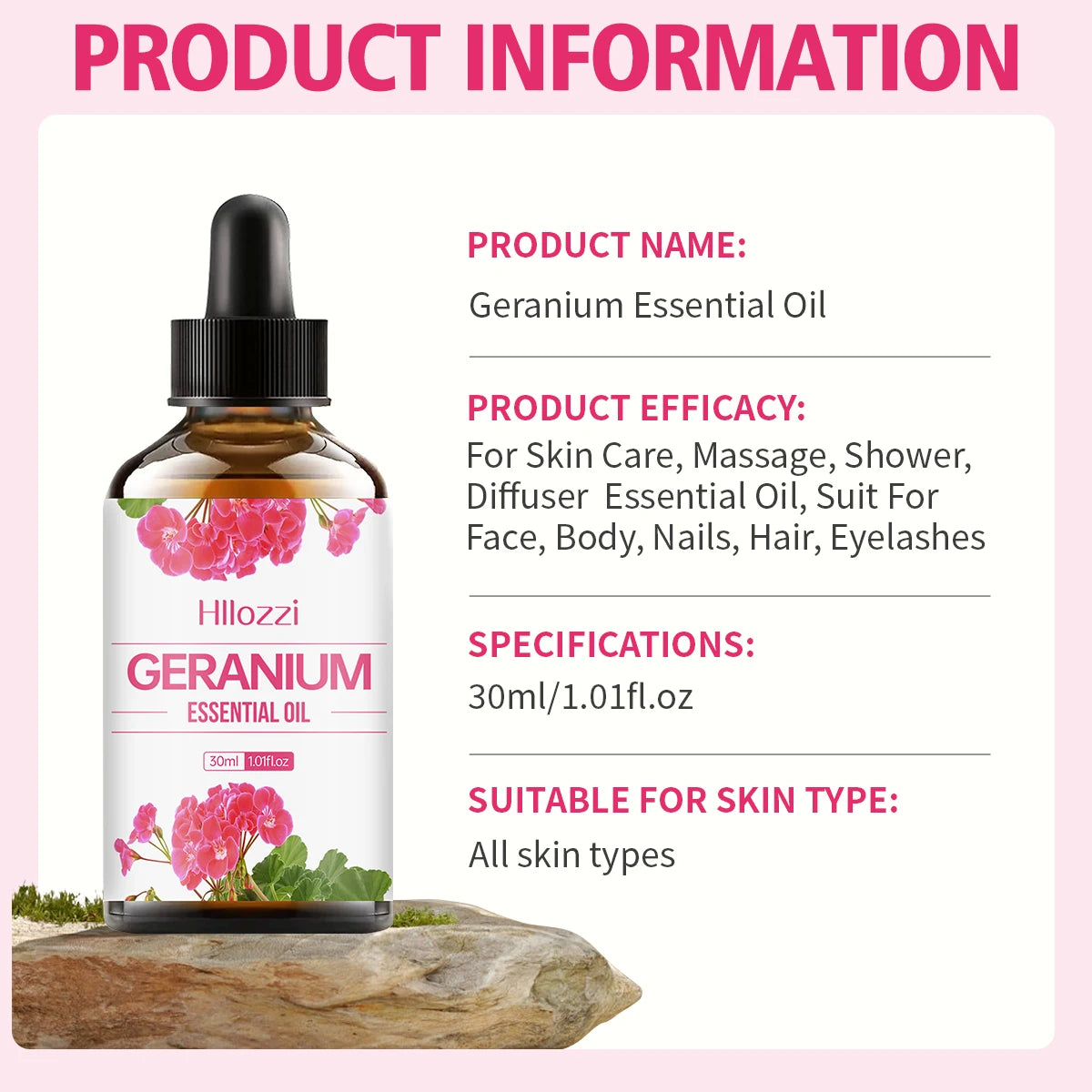 30ml Geranium essential oil hydrating and moisturizing aromatherapy candle car cleaning agent pure essential oil Zpaxo